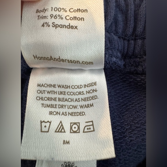 Hanna Andersson Toddler Jogger Sweatpants Navy Yellow Size 3T - Picture 4 of 6